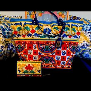 Dolce & Gabbana BEATRICE MAJOLICA bag & WALLET.